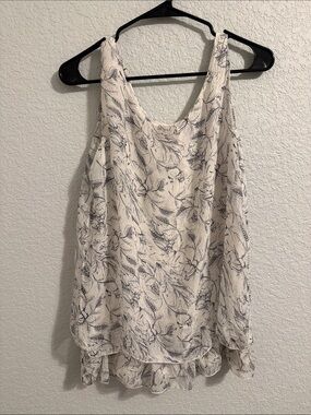 GIUSY Silk and Viscose Made in Italy Women's Floral Print Camisole Tank Large